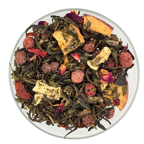 Grüntee mit tropischen Früchten