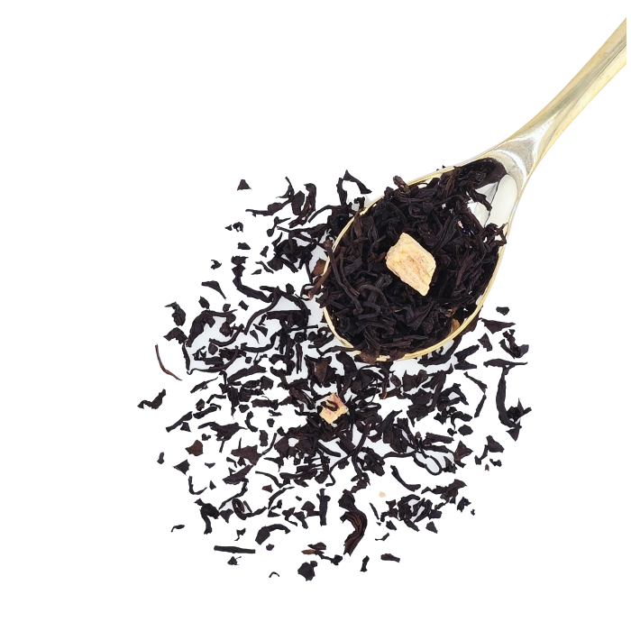 Bio Schwarztee mit Rhabarber und Sahne