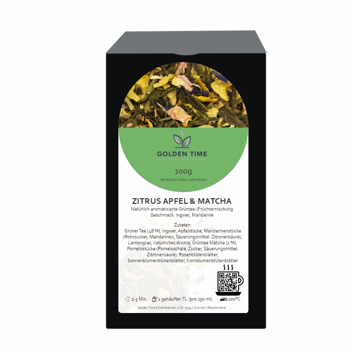 Zitrus Apfel Matcha Tee frisch und belebend