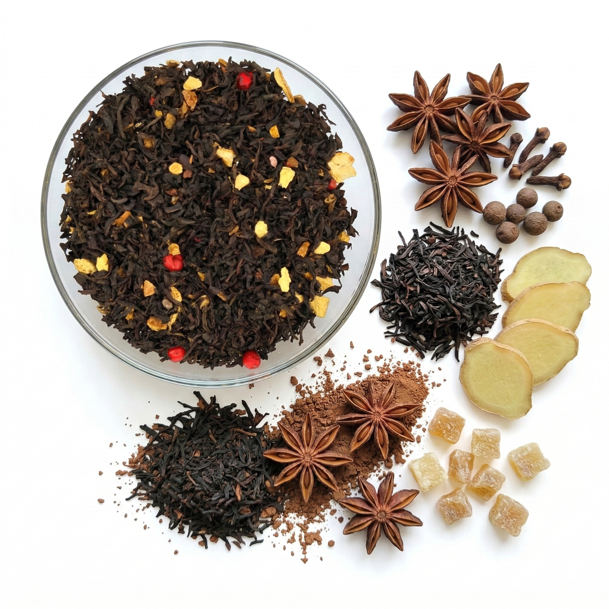 Masala Chai Tee mit Gewürzen und Schwarztee